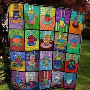 Colorful Coffee Quilt Blanket Ver 2  Quilt